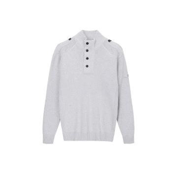 Pull texturé boutonné quart de zip pour hommes