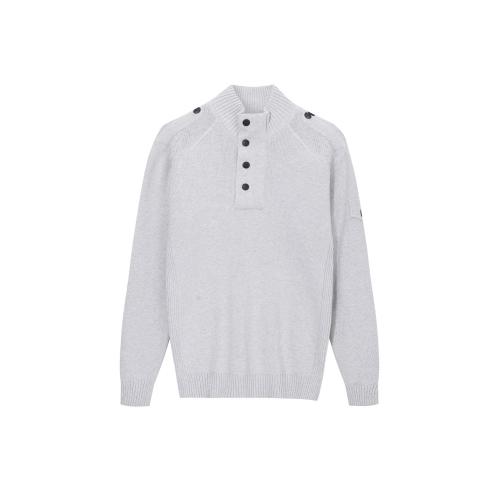 Strukturierter Pullover mit gestricktem Knopf und Viertelreißverschluss für Herren