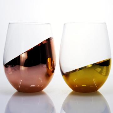 stemless wine glass tumblers set with plating