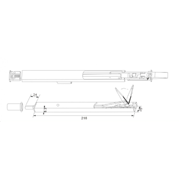 Aluminium door  bolt flush bolt square toes