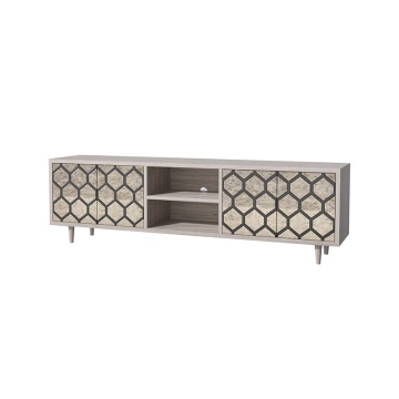 Teruggewonnen Fir Antique Wood Mirror TV -opbergkast door mevrouw Woods - Perfect voor woonkamerinrichting