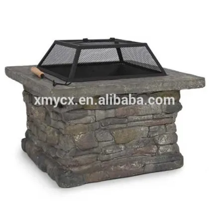 Faux slate stone finish garden treasures fire pit for sale