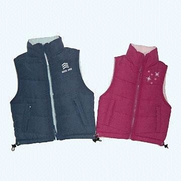 Children's Microfiber Vests with Anti-Pilling Fleece Lining