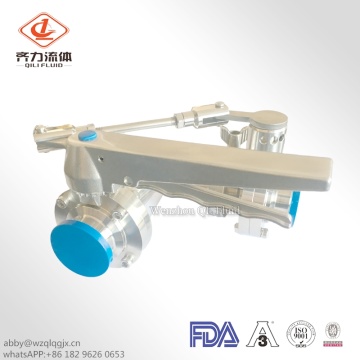 Sanitary Stainless Steel Tee Type Butterfly Valve