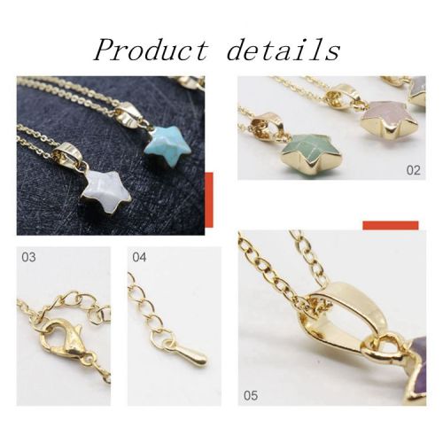 Natural crystal agate cut five pointed star Phnom Penh Pendant Necklace charming fresh and exquisite women