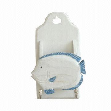 Fish-designed White Letter Rack, Made of Wood