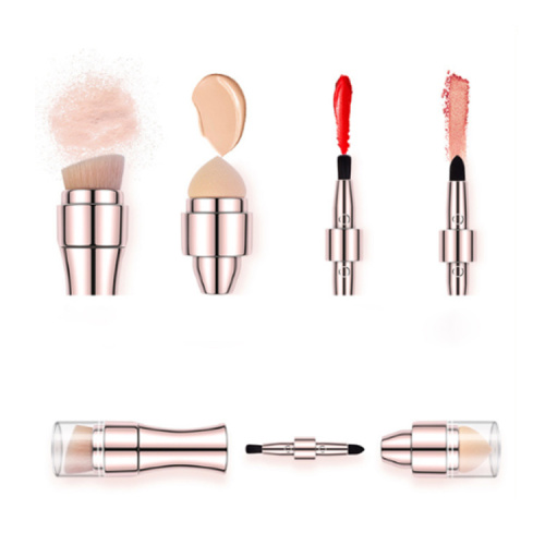 Conjunto de escova de maquiagem portátil Rose Gold 4pcs