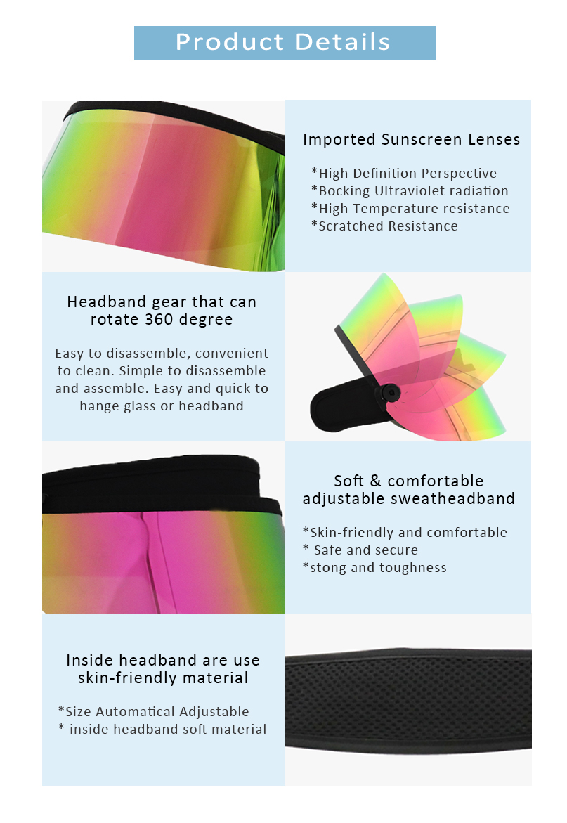 Factory Uv Protection Visor Cap Face Shield Cover Mask Visor Hat Supplier Manufacture Wholesale