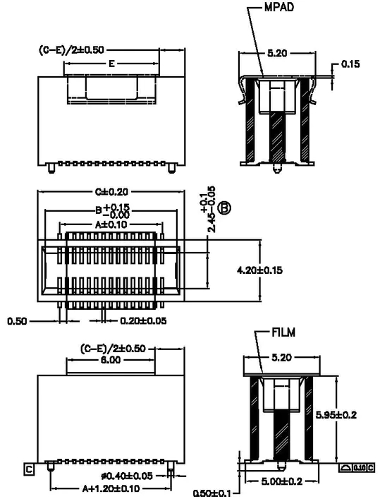 Single Slot Male H6.0 Board-to-Board Connectors