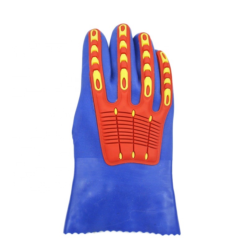 Blaue TPR Schlagfeste Handschuhe