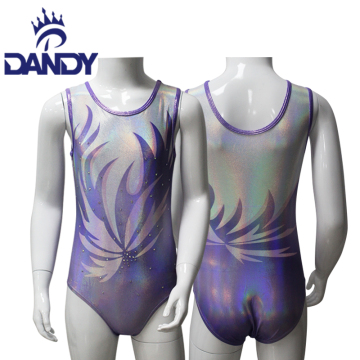 Multicolored short sleeves girls leotards