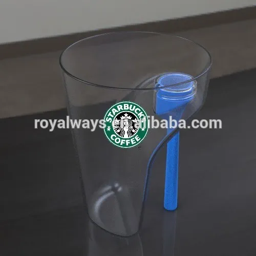 latest design blue high-heeled plastic coffee cup with logo printing