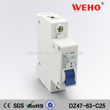 1P 25A C type 240V/415V 50HZ/60HZ Solar PV System 25 amp DC MCB Miniature Circuit