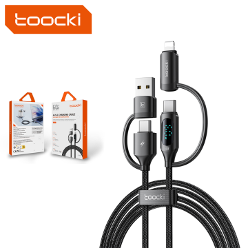 Toocki New 4-in-1 Fast Charging Data Cable PD 27W Dual Head Type-C 65W