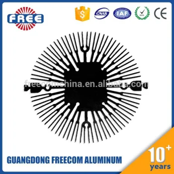 Customized drawing production round aluminum extrusion profiles heatsink for led light