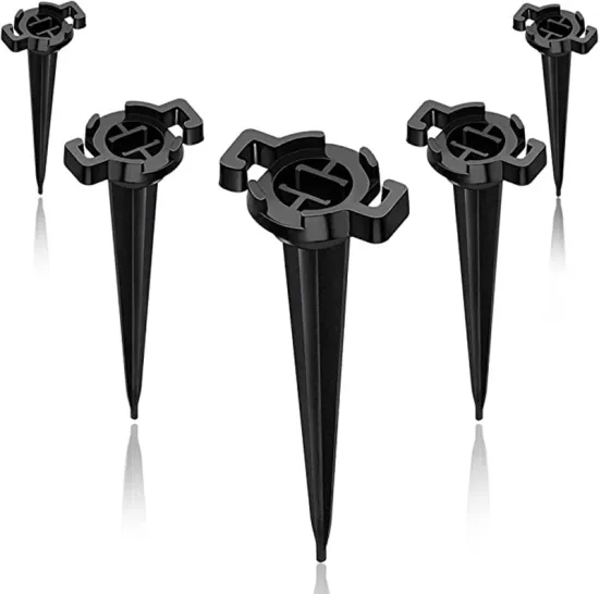 Black Plastic Stake Clip for C7 C9 String Lights - 4.5 inch Universal Lawn Stake Decoration