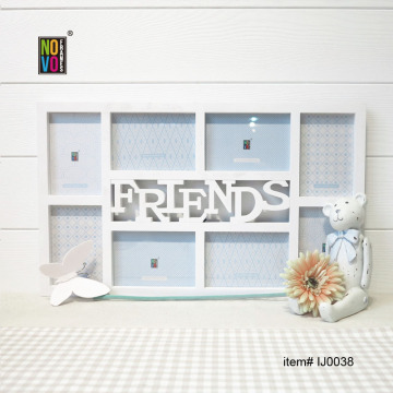Unique injection photo frame with 8 openings and word "FRIENDS"