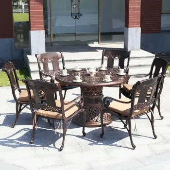 High End Outdoor Aluminum Square Tables and Chairs for Gardens