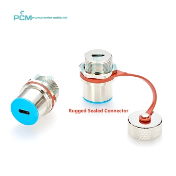 Industrial-grade USB3.1 Type C Female Jack Connector with 10Gbps Speed, Waterproof IP67 Rating, and M20 Cap