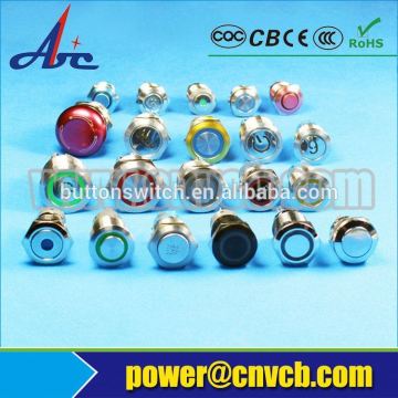 12mm waterproof plastic push button switches with led light