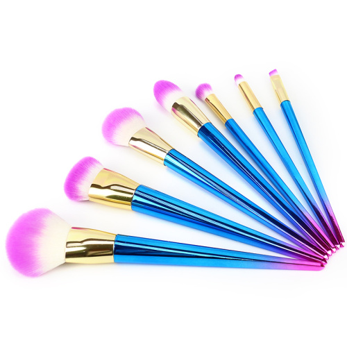 Rainbow Handle Synthetic Hair Makeup Brushes