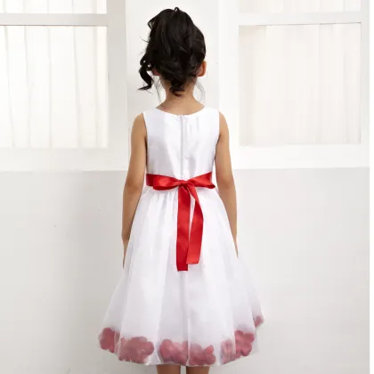 Kids white dress summer girls flower princess party dresses