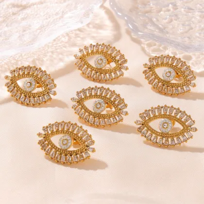 Chic Summer Fashion Jewelry: 4060 Magic Eye Zircon 18K Gold Plated Earrings