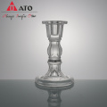 Soporte de velas de vidrio transparente vertical Hotel Candlestick Glass