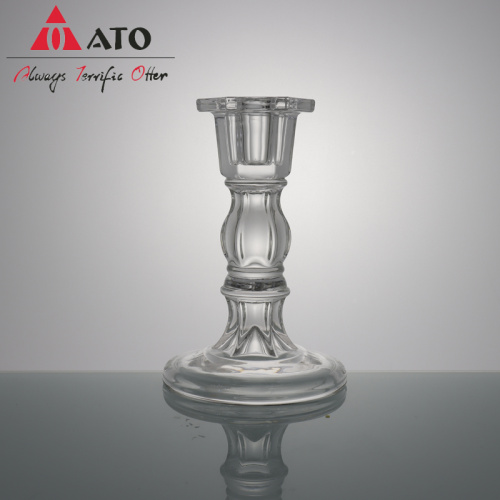 Vertical Clear Glass Candle Holder hotel candlestick glass