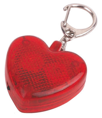 Antorcha mini llavero de plástico en forma de corazón 2LED