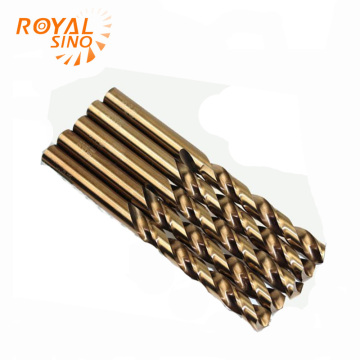 Royal Sino DIN338 Roll Forged Titanium Plated HSS Round Shank Drill Bit for Metal
