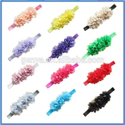 Fashion handmade pearl flower hair bands elastic hair bands for children