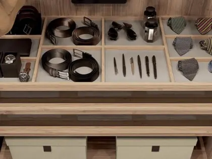 Modern Wooden Wardrobe Customized Walkin Wardrobe With Led