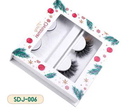 Halloween Christmas Glitter Lashes - 2 Pairs Exaggerated DIY Dramatic Eyelashes for Party