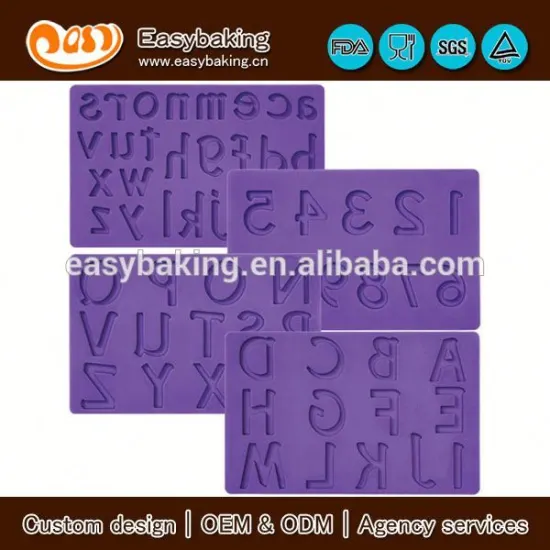Wholesale custom 3D letters number Gum Paste and fondant mold for cake decorating
