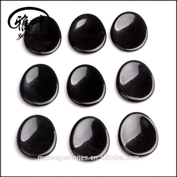 45*35*7mm Wholesale Black Obsidian Worry Stones Massage Stones