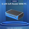 6 LAN Gigabit Intel Celeron 3865U Mini PC