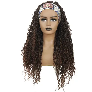 X-TRESS Headband Braided Wig Synthetic Wigs With Curly Faux Locs Crochet Braid Hair Dreadlocks Wrap Headband Wig