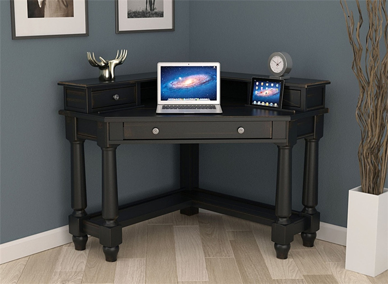 Bureau d'angle antique avec tiroirs