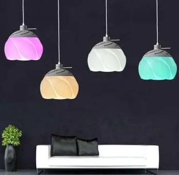 2016 Beautiful lotus-shaped pendant light/bluetooth color-changing led pendant lamp with dimming function and RGB bulb