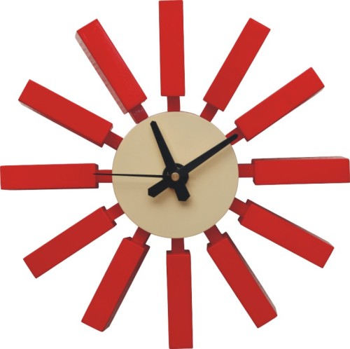 ジョージネルソン赤いブロック壁時計のレプリカ