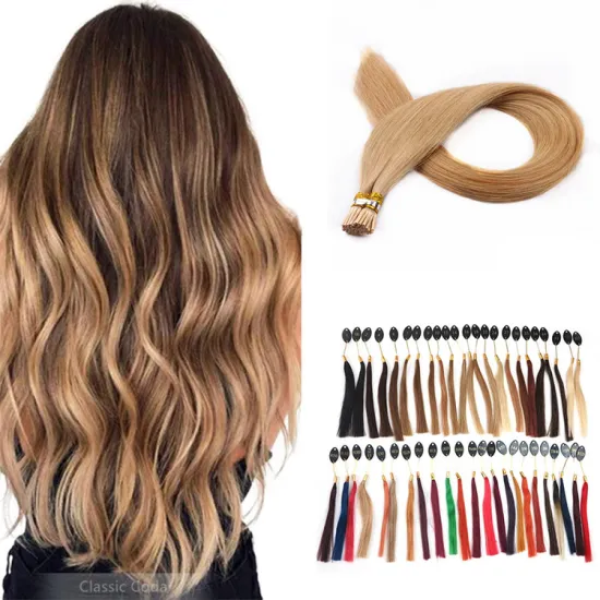 HARMONY Top Quality Healthy Italy Keratin 12A Grade Virgin Hair I Tip Hair Extensions Brown Ombre Human Hair Remy