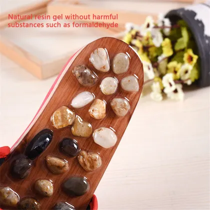 Natural Pebble Foot Massage Shoes Acupuncture Point Cobble Therapy Massage Slippers Health Sandals Feet Elderly Care Shoes