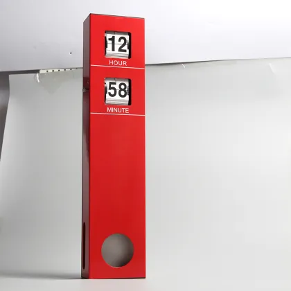 Red Long Pendulum Hanging Flip Clock