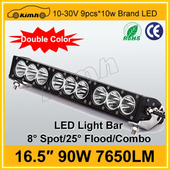 16.5inch Amber color led light bar 90W 7650LM