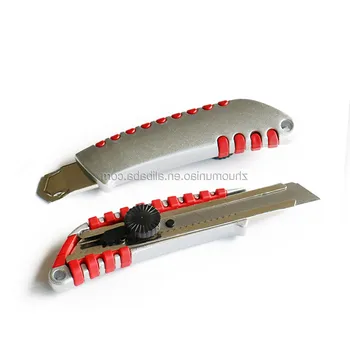 Factory Sell Directly Aluminum Alloy Cutter Knife Lockable Pusher Free Sample 18mm width