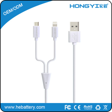 hot sale micro usb data cable wholesale 2 in 1 usb phone cable HE-818T[HONGYI]