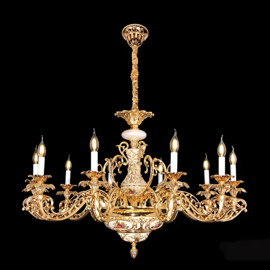 French Style Gold Zinc Antique Candle Chandelier