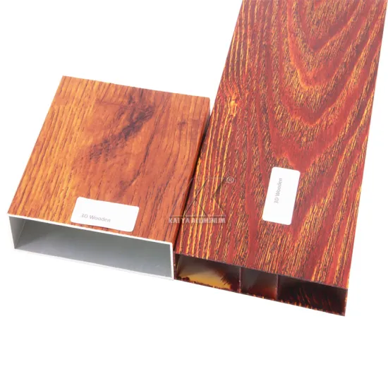 Wood Grain Aluminum Profile Alloy Construction Rectangular Tube 100*50mm