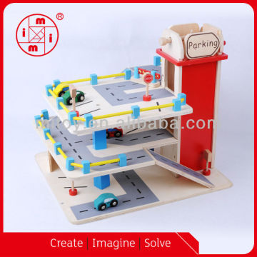 Wooden parking lot toys for children from lishui factory
